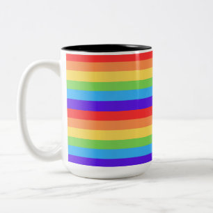 Tasse 2 Couleurs Rayures arc-en-ciel audacieuses