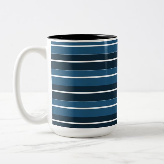 Tasse 2 Couleurs Rayures Bleu Marine (Gauche)