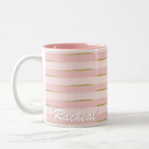Tasse 2 Couleurs Rayures chics et élégantes de rose d'or