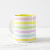Tasse 2 Couleurs Rayures de couleurs pastel (Devant gauche)