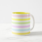 Tasse 2 Couleurs Rayures de couleurs pastel (Devant droit)