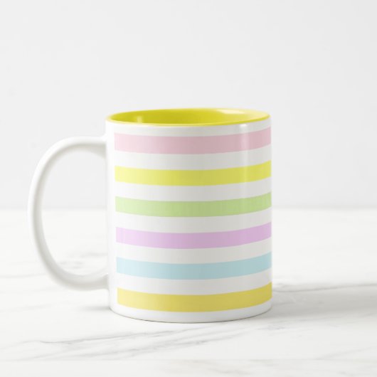 Tasse 2 Couleurs Rayures de couleurs pastel (Gauche)