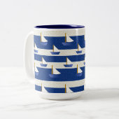 Tasse 2 Couleurs rayures de marine (Devant gauche)