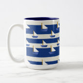 Tasse 2 Couleurs rayures de marine (Gauche)