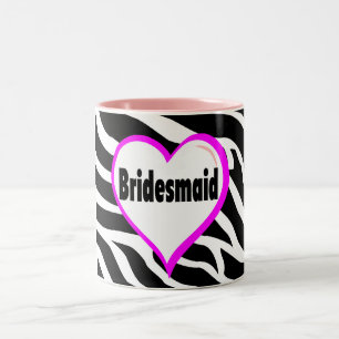 Tasse 2 Couleurs Rayures de zèbre de demoiselle d'honneur