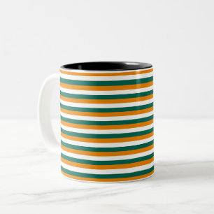 Tasse 2 Couleurs rayures du drapeau de Chypre symbole du pays motif