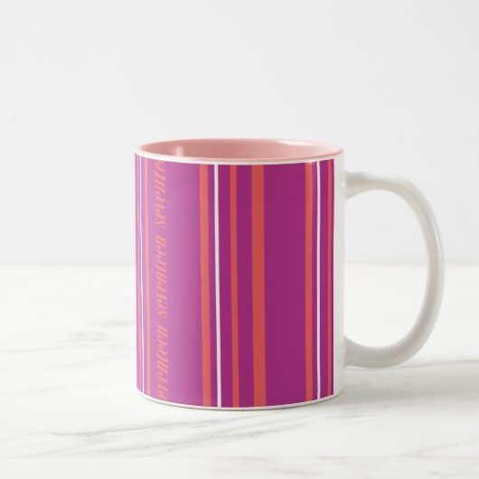 Tasse 2 Couleurs Rayures minces pourpres (Droit)