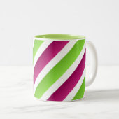 Tasse 2 Couleurs Rayures violettes/blanches et vertes (Devant droit)