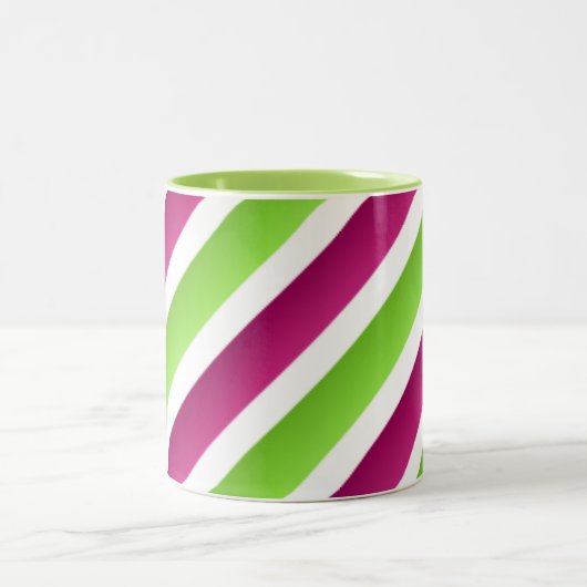 Tasse 2 Couleurs Rayures violettes/blanches et vertes (Centre)