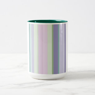 Tasse 2 Couleurs Rayures violettes, Neptune, vert de mer et lavande