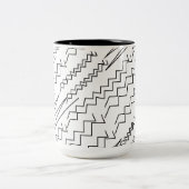 Tasse 2 Couleurs Rayures Zigzag Chevron Noir et Blanc (Centre)