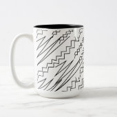 Tasse 2 Couleurs Rayures Zigzag Chevron Noir et Blanc (Gauche)
