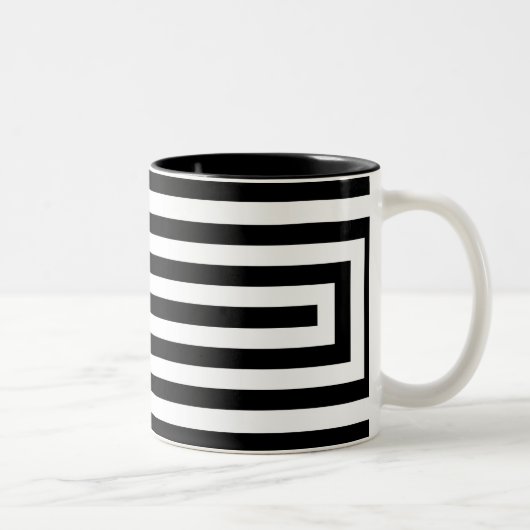 Tasse 2 Couleurs Rectangles à répétition personnalisables (Droit)