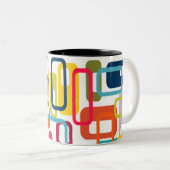 Tasse 2 Couleurs Rectangles modernes du milieu du siècle (Devant droit)