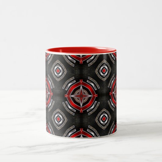 Tasse 2 Couleurs Red and Black Geometric Pattern (Centre)