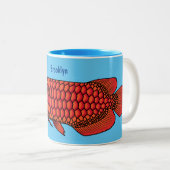 Tasse 2 Couleurs Red Arowana fish cartoon (Devant droit)