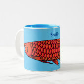 Tasse 2 Couleurs Red Arowana fish cartoon (Devant gauche)