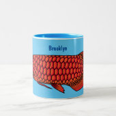 Tasse 2 Couleurs Red Arowana fish cartoon (Centre)