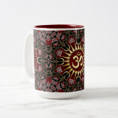 Tasse 2 Couleurs Red Black Gold OM Courage Énergie Mandala (Devant gauche)