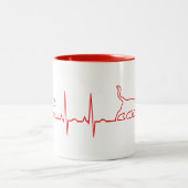 Tasse 2 Couleurs Red Cat Heartbeat (Centre)
