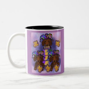 Tasse 2 Couleurs Red Doxie Mardi Gras