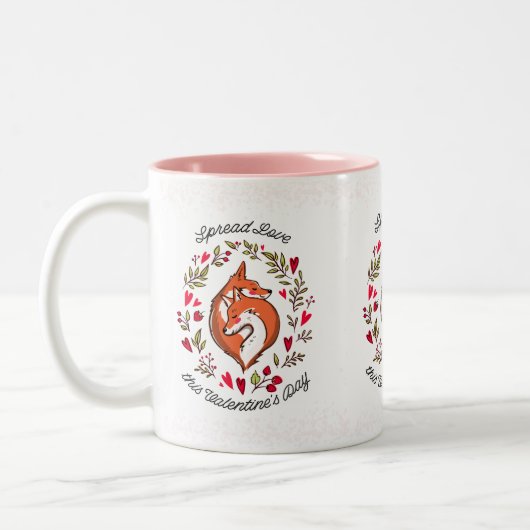 Tasse 2 Couleurs Red Foxes Valentine Love (Gauche)