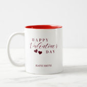 Tasse 2 Couleurs Red Glitter Happy Valentine's Day Hearts (Gauche)