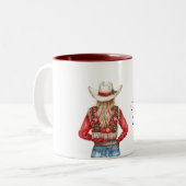 Tasse 2 Couleurs Red Green Christmas Cowgirl Blond (Devant gauche)
