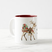 Tasse 2 Couleurs Red Green Christmas Western Deer (Devant gauche)
