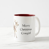 Tasse 2 Couleurs Red Green Christmas Western Deer (Devant droit)