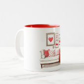 Tasse 2 Couleurs Red Heart Cherries Love (Devant gauche)
