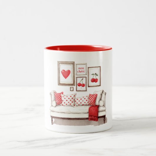 Tasse 2 Couleurs Red Heart Cherries Love (Centre)