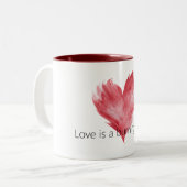 Tasse 2 Couleurs Red Heart Love Burning Flame (Devant gauche)