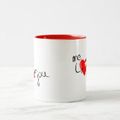 Tasse 2 Couleurs Red Heart Puzzle Saint Valentin mignonne (Centre)