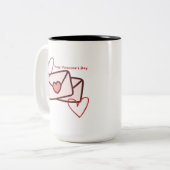 Tasse 2 Couleurs Red Hearth Happy Valentine's Day (Devant gauche)