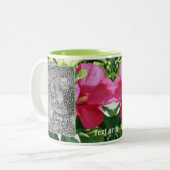Tasse 2 Couleurs Red Hibiscus Flower Frame Ajouter Votre Photo (Devant gauche)