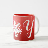 Tasse 2 Couleurs Red Joy Snowflake (Devant droit)