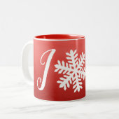 Tasse 2 Couleurs Red Joy Snowflake (Devant gauche)