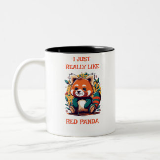 Tasse 2 Couleurs Red Panda, J'Aime Vraiment Red Panda