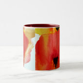 Tasse 2 Couleurs Red Poppies aquarelle art floral moderne (Centre)