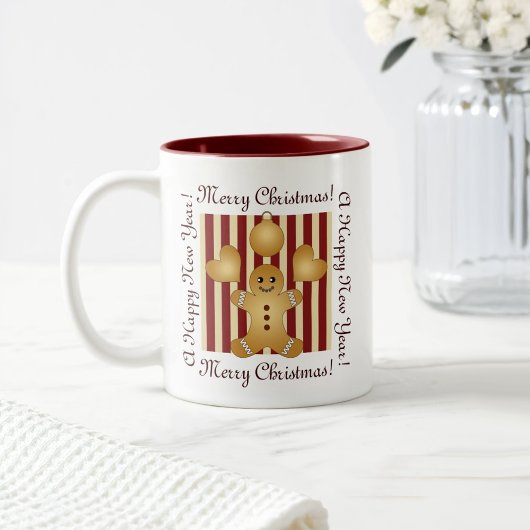 Tasse 2 Couleurs Red Strike Christmas Cookie Cute Gingerbread Homme