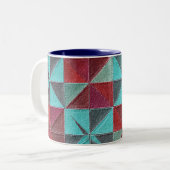 Tasse 2 Couleurs red, teal, purple, and gray quilt (Devant gauche)