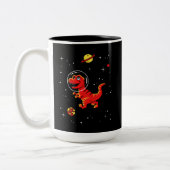 Tasse 2 Couleurs Red Tyrannosaurus Rex Dinos Dans L'Espace (Gauche)
