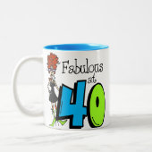 Tasse 2 Couleurs Redhead Fabulous à 40 Anniversaire (Gauche)