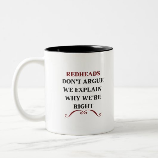 Tasse 2 Couleurs REDHEADS Ne plaide pas Nous expliquons pourquoi no (Gauche)