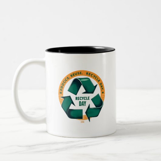 Tasse 2 Couleurs Reduce Reuse Recycle Eco Tee (Gauche)