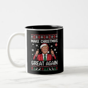 Tasse 2 Couleurs Refaire Noël Grande Encore Trump Pyjama Noël Moche