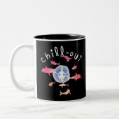 Tasse 2 Couleurs Refroidissement Yoga Shark Design graphique (Gauche)