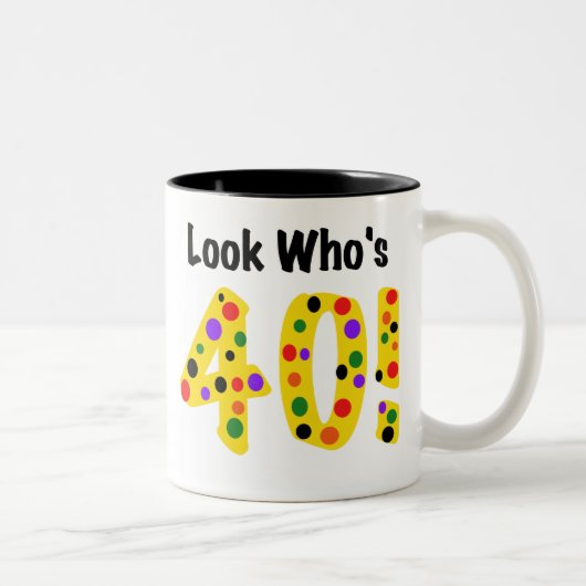 Tasse 2 Couleurs Regardez qui est 40 (Droit)