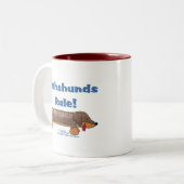 Tasse 2 Couleurs Règle Dachshunds (Devant gauche)